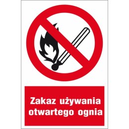 Tabliczka Zakaz używania otwartego ognia ZZ-11P-1 (X)