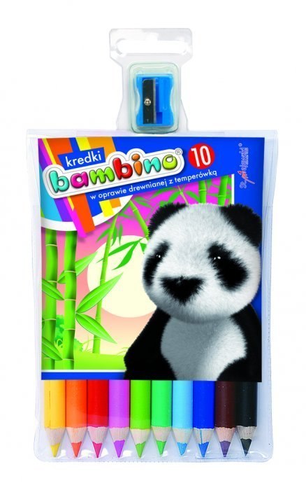 Kredki BAMBINO 10kol.w drewnie 15 cm + temperówka Kredki BAMBINO 10kol.w drewnie 15 cm + temperówka