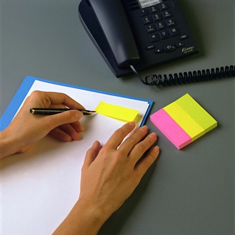 Zakładki indeksujące POST-IT (671/3), papier, 26x76mm, 3x100 kart., mix kolorów Zakładki indeksujące POST-IT (671/3), papier, 26x76mm, 3x100 kart., mix kolorów